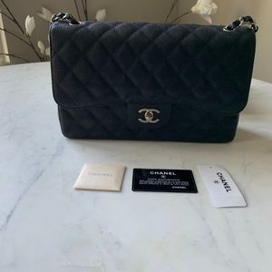 100% Authentic Chanel Jumbo in Caviar Leather